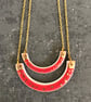 Ceramic semi circle pendant necklace - small - Image 3