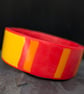 chunky polymer clay bangle, bold red and yellow-perfectly imperfect
