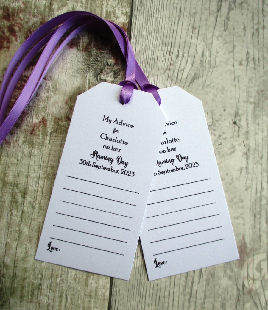 Naming Day  My Advice Personalized Tags for Girls