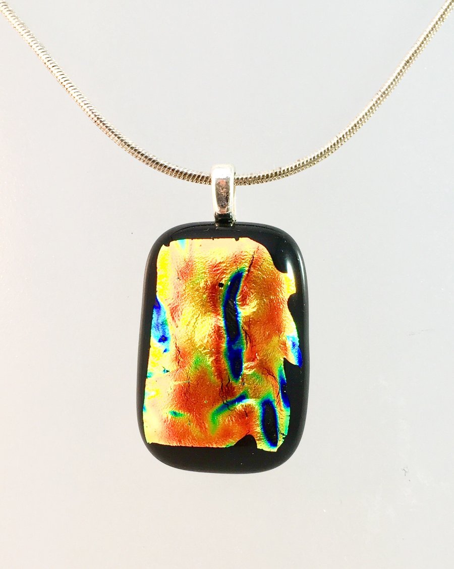 Fire Dichroic Glass Pendant 