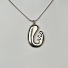 Sterling Silver Chunky Biomorphic Pendant Necklace
