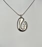 Sterling Silver Chunky Biomorphic Pendant Necklace - Image 5