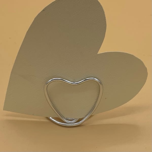 Small wire heart style card holders for place cards, photos or table numbers  