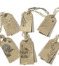 Set of Six Vintage Botanical Gift Tags. Handmade Layered Parchment Gift Tags - Image 3