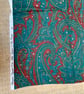 Cottage Core Red Green Paisley Sanderson 90s Vintage Fabric , ‘Harlingham ‘ 1990