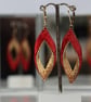 Red and Gold Leaf Earrings - Image 5