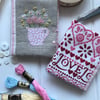 Special Order for Polly - Hand embroidered needle case in EB 'Sampler' fabric