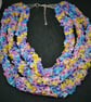 Hand Crocheted Multi Strand Pastel Fancy Wool Necklace Scarf - Image 5