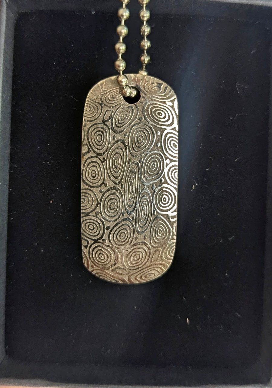 Hand Forged Damasteel Bluetongue™ Dog Tag