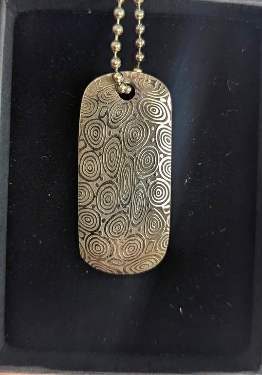 Hand Forged Damasteel Bluetongue™ Dog Tag