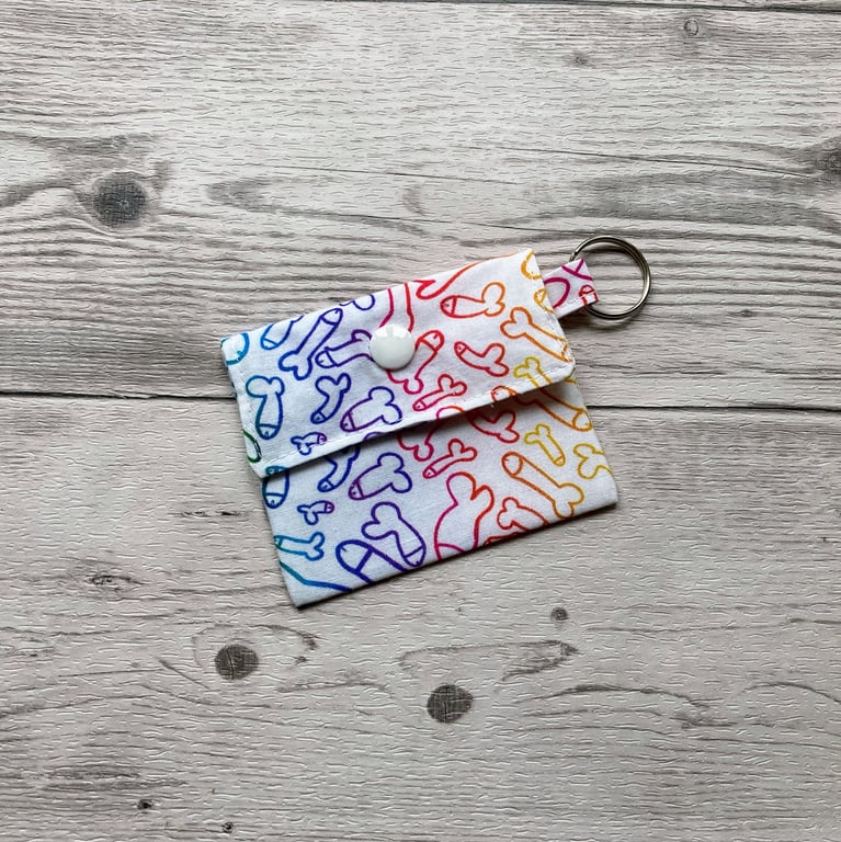 Fun willy print round lip balm keyring, keychain, lipstick holder.