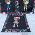 Cushion cover for Teenage Girl. Embroidered Melancholy Girl Design. New Look