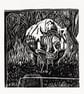 Handcrafted Lino Print of a Rhino Emerging from the Forest  - Image 1