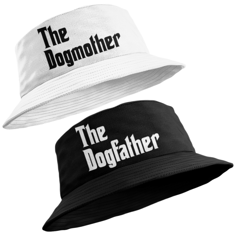 Couples Dog Owners Bucket Hat Set The Dog Father and The Dog Mother