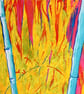 Framed Bamboo Oil Painting Colourful Maximalist Art - Image 5