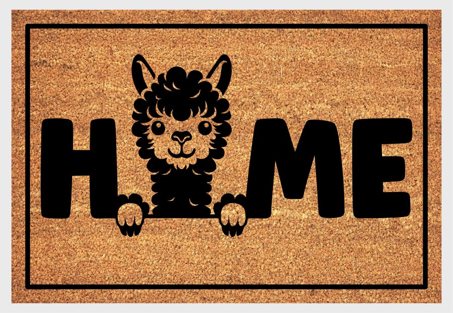 Alpaca Home Door Mat No.2 - Alpaca Welcome Mat - 3 Sizes