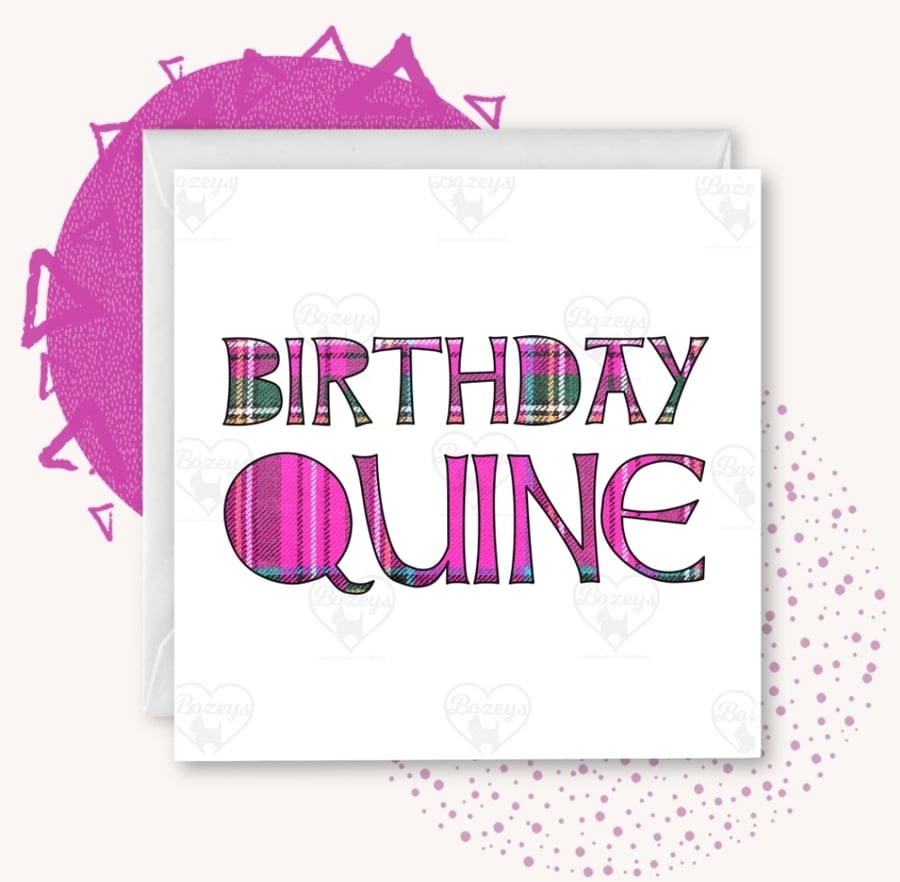 Birthday Quine Tartan Doric Card