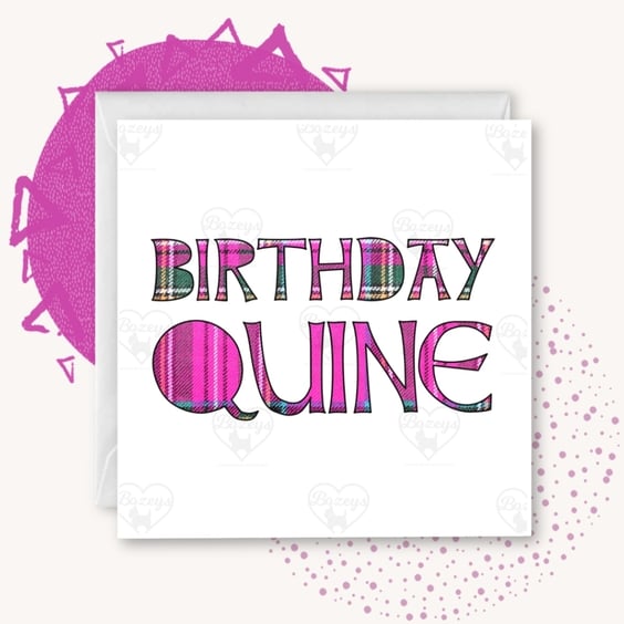 Birthday Quine Tartan Doric Card