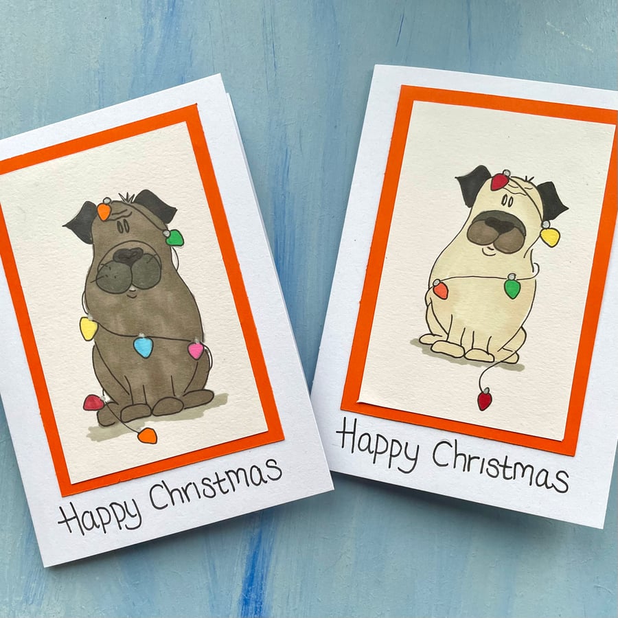 Pug Christmas card