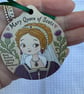 Mary Queen of Scots Wooden Hanging Decoration – Scottish History Gift, Tudor Art - Image 2