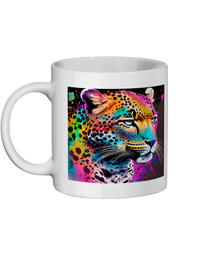 Watercolour Leopard 1 - Bright, Vivid Wildlife Mug