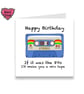 1980's Cassette Tape Retro Birthday Card, love songs mix tape card, funny valent - Image 3