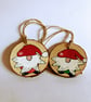 2 hanging hand painted Christmas gnomes - Image 2