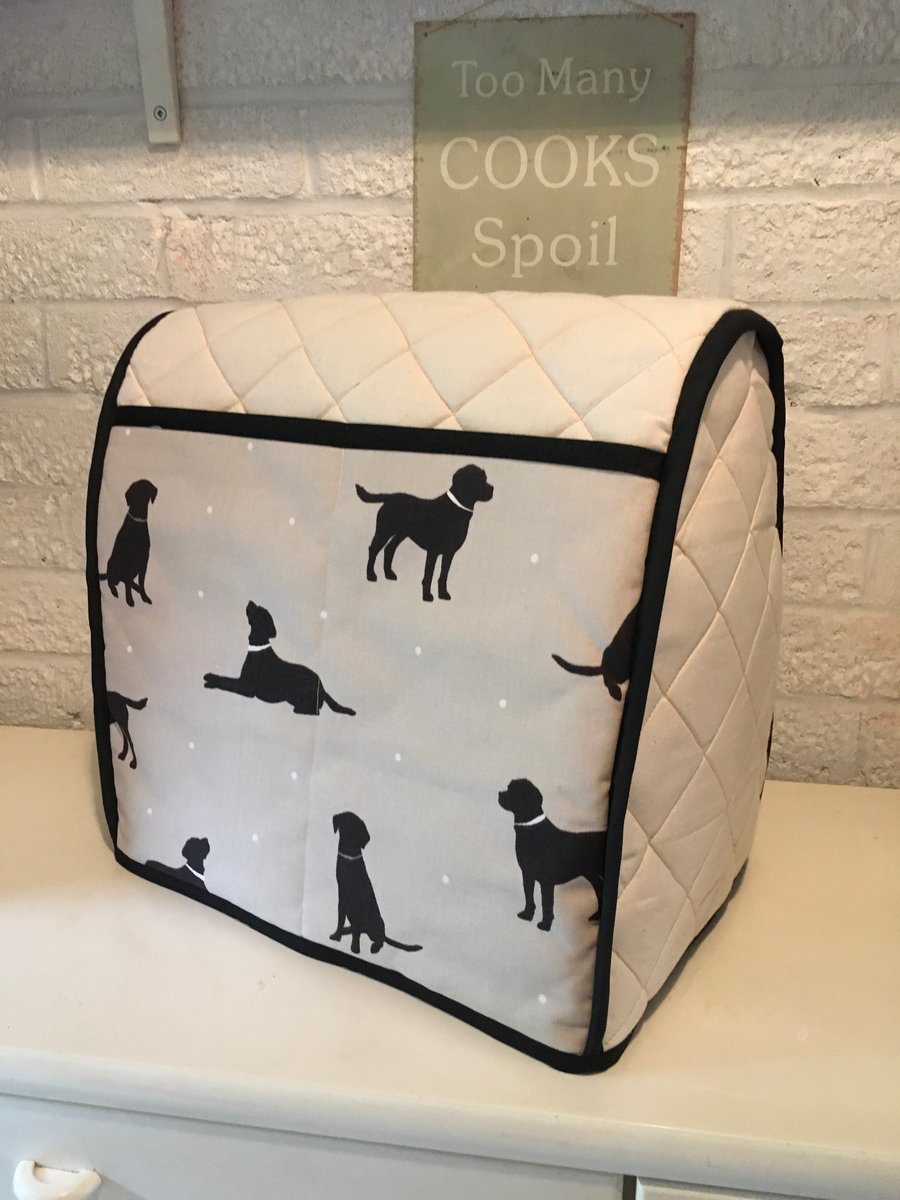 Black Lab Labrador Quilted Calico Mixer Cover Kitchenaid 4.8 L