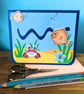 Handmade Interactive Swimming Fish Card - Image 1