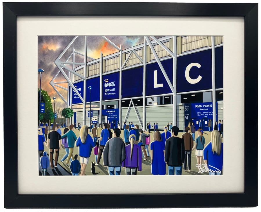 Leicester C. K Power Football Stadium Art Print 14" x 11" Frame 
