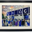 Leicester C. K Power Football Stadium Art Print 14" x 11" Frame 