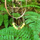 Yellow jade layered faux ribbon necklace 