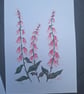 'Foxgloves' An original linoprint of foxgloves in three colours. - Image 3