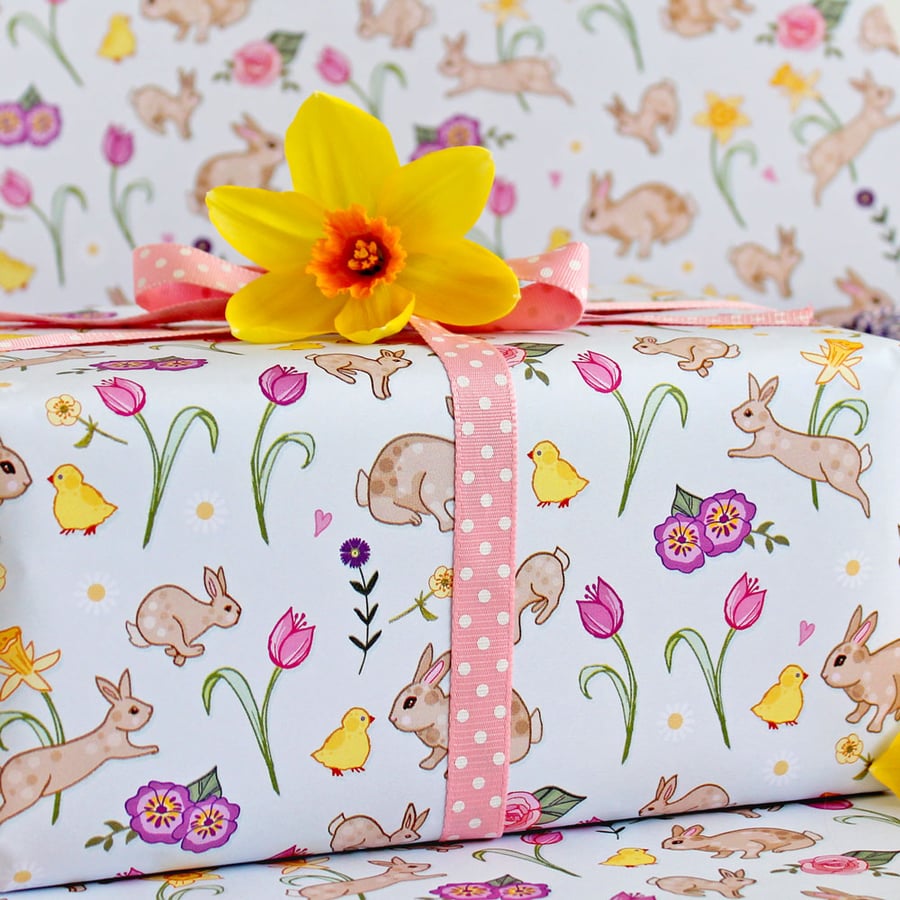 Gift Wrap 2 pack  - Spring Bunnies