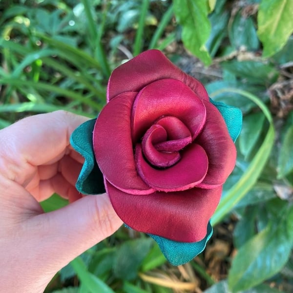 Leather Red Rose 3rd Wedding Anniversary Everlasting Flower Gift Love Keepsake 