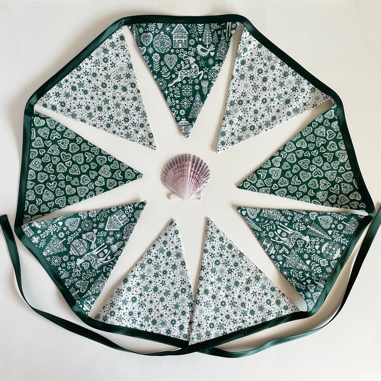 Scandi Green Bunting - large