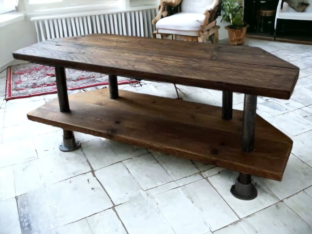 TV Stand tv Unit - Industrial , Vintage Style Using Reclaimed Scaffold Boards an