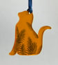 Amber mirrored acrylic cat decoration