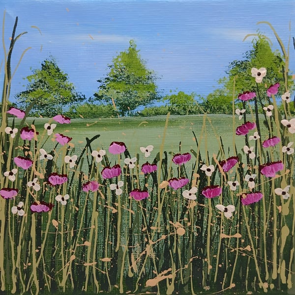Spring in the Park Original Mini Floral Painting