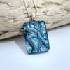 Siver Ripple fused glass pendant