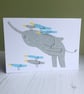 Ellie and Crows Screenprinted Card - Image 1