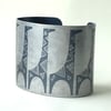 Geometric giraffe print aluminium cuff grey