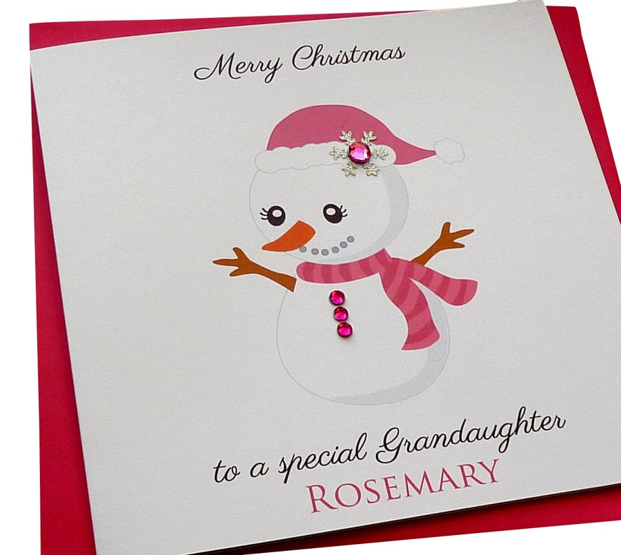Snow Girl Personalised Christmas Card