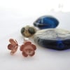 Copper flower Earings - silver, handmade, metalsmith,  Copper daisy petals