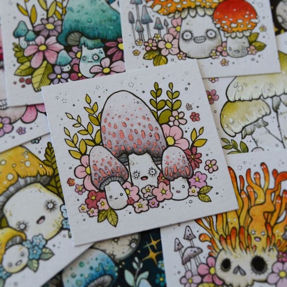 mushroom month - day 4 - original twinchie illustration