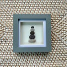 Zen Pebble Stack Art - Tranquil Stone Sculpture in Frame