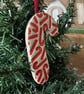 Ceramic candy cane Christmas decoration red - Image 5
