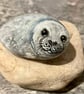 Seal hand painted rock garden stone art 