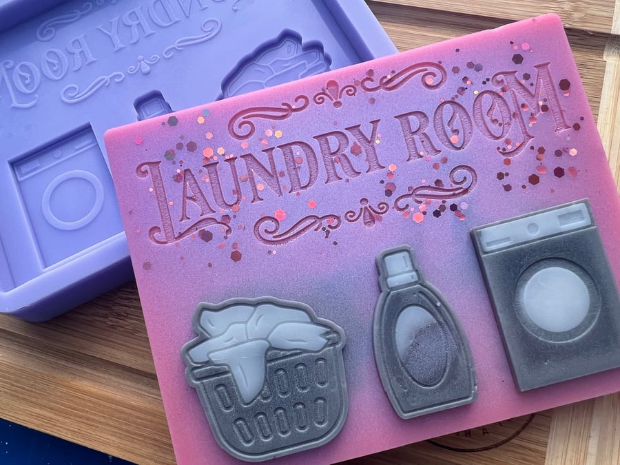 Laundry Room Slab Tray Silicone Mould. Slab Wax Melt Mould. Brittle Wax Mold. Sn