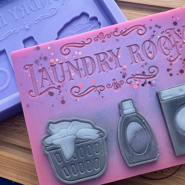 Laundry Room Slab Tray Silicone Mould. Slab Wax Melt Mould. Brittle Wax Mold. Sn